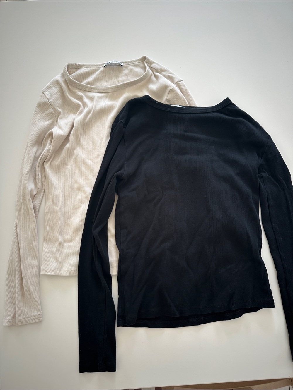 2 Zara Ribbed Longs-leaves- Beige and Black {Can be sold separately}